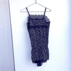 NWOT Victoria’s Secret Blue Leopard Romper, M